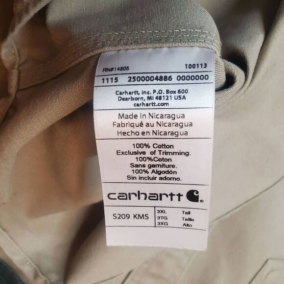 Carhartt Western Style Pearl Snap Heavy Weight Work Shirt Size 3X - Picture 5 of 10